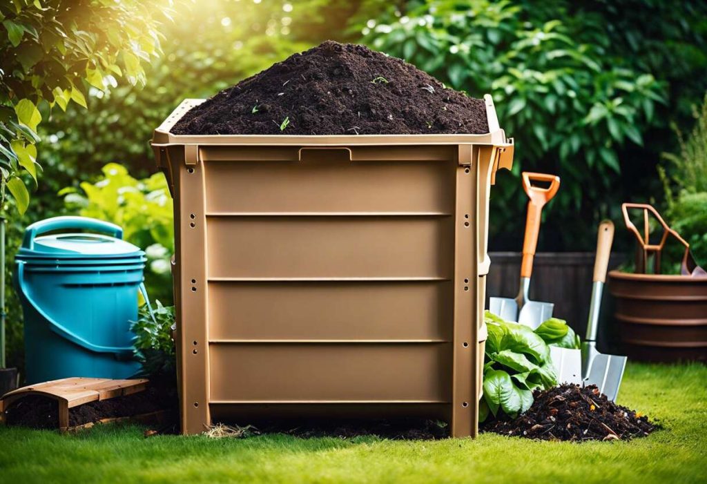Le compostage simplifié avec une poubelle de jardin adaptée