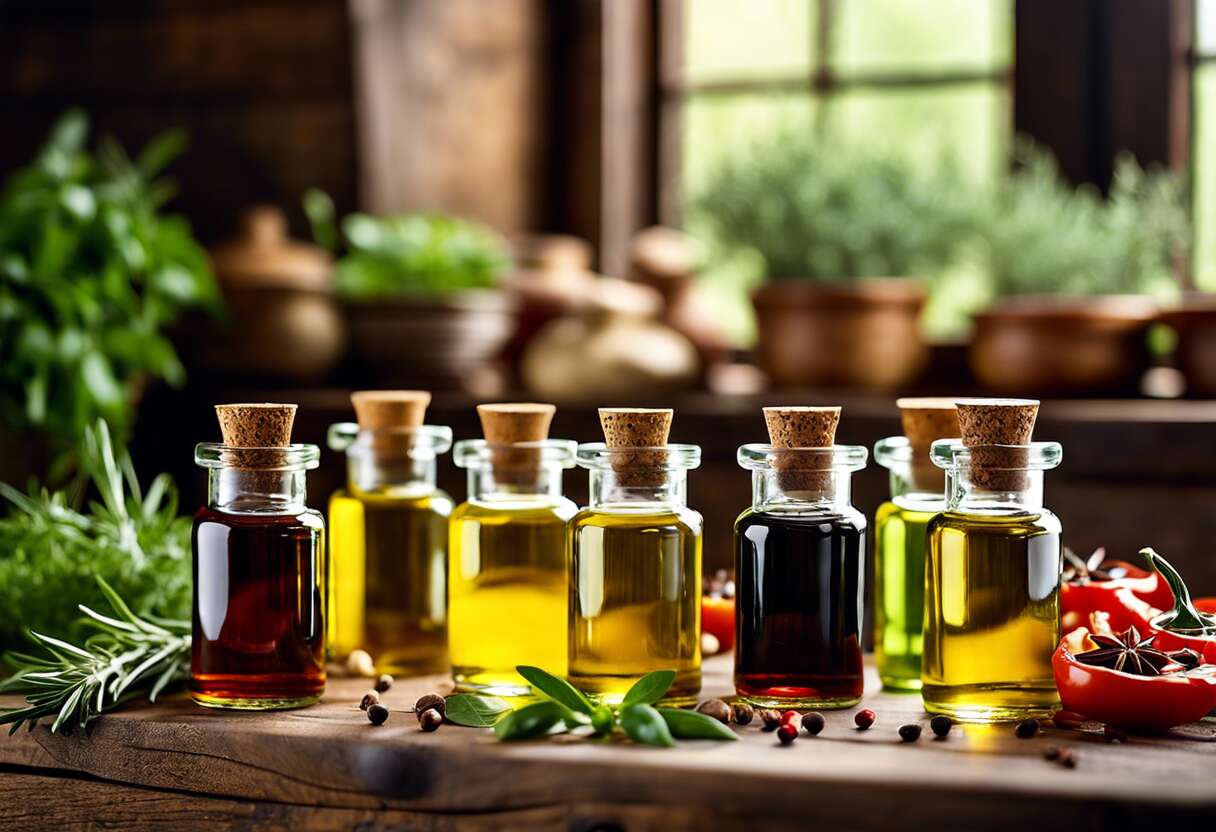 Utilisations culinaires et bienfaits des huiles aromatisées