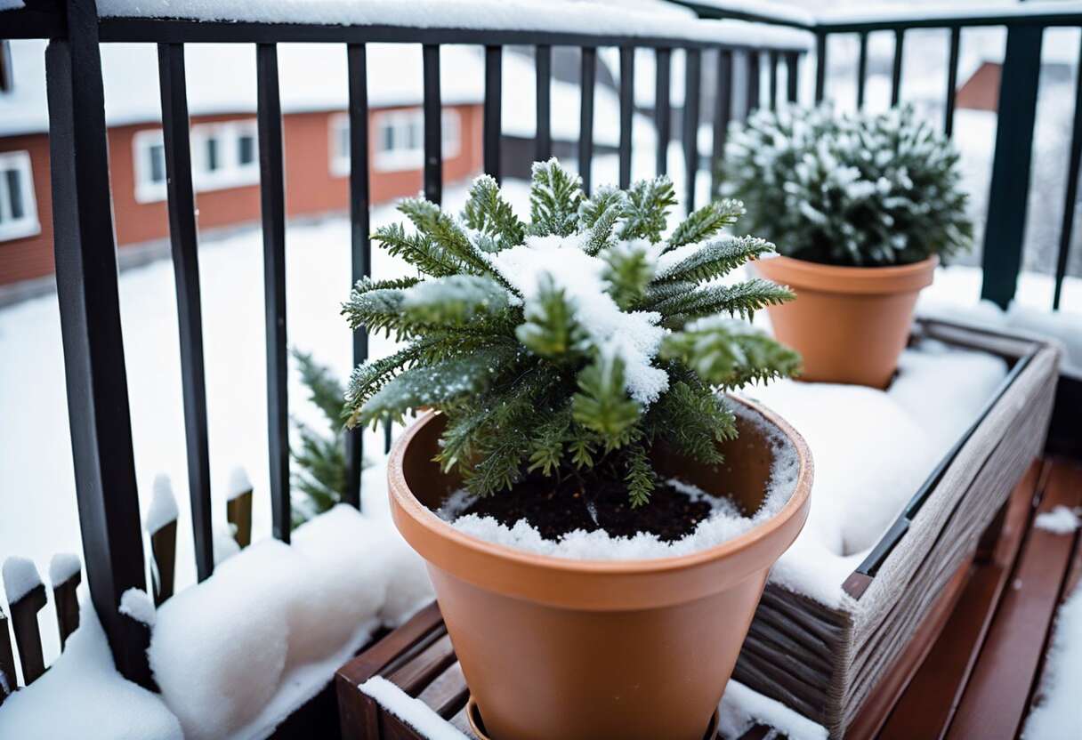 La protection hivernale des plantes en pots contre le froid et le gel
