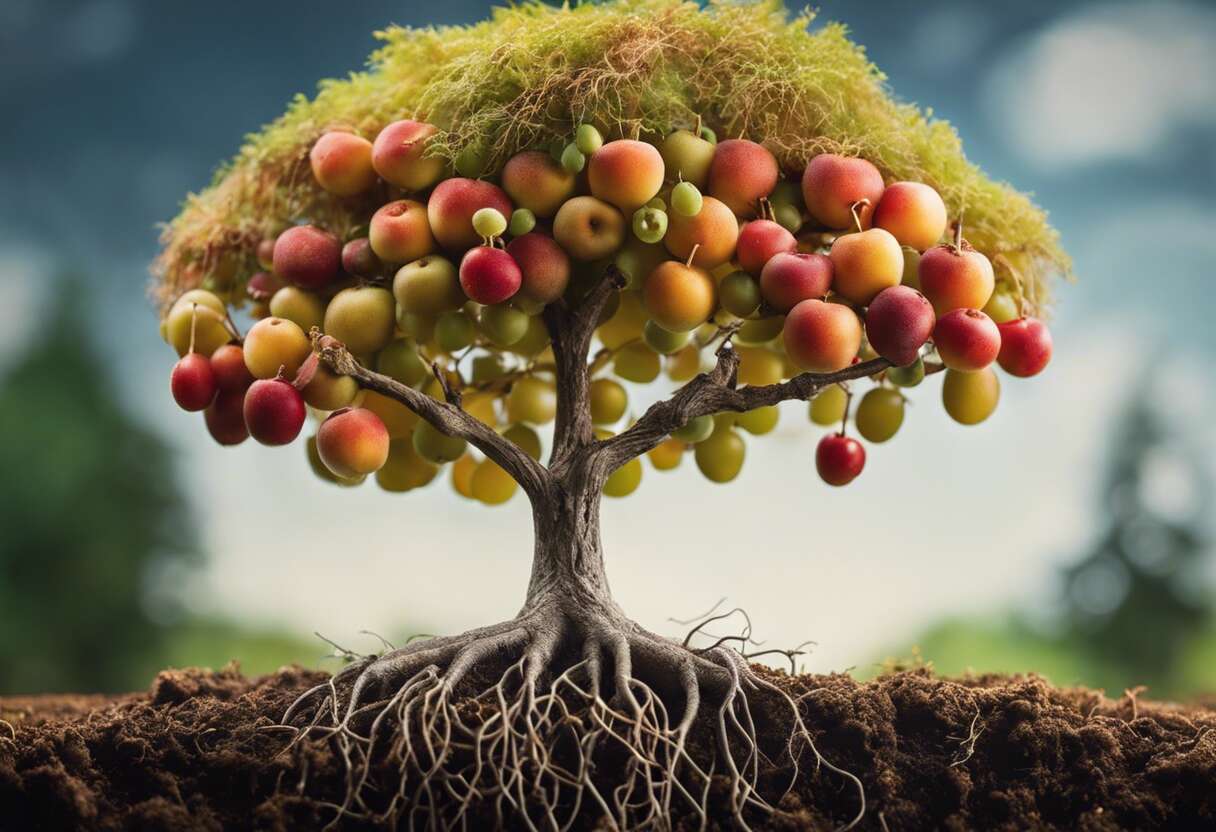 Mycorhizes et arbres fruitiers : partenariat souterrain pour une meilleure croissance