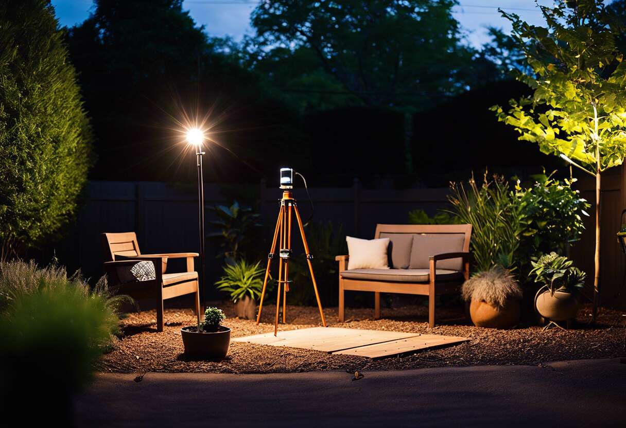 Installation d'éclairage extérieur intelligent pour jardins