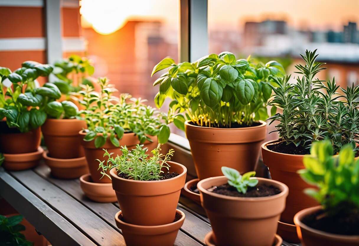 Plantes aromatiques en pot : guide de culture urbaine