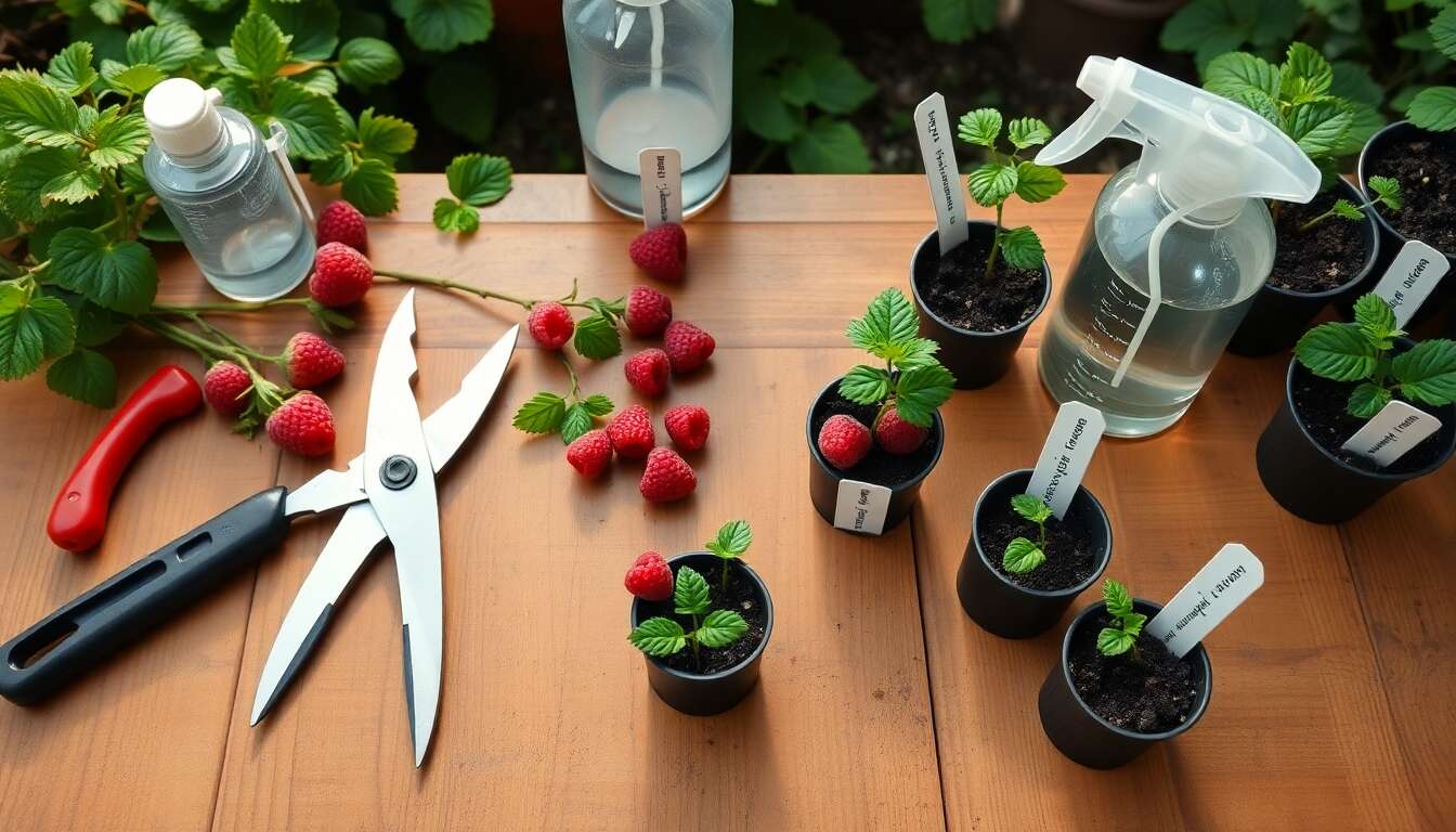 Préparation du matériel nécessaire au bouturage