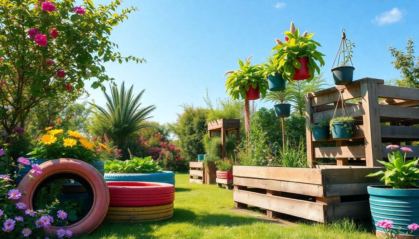 Recycler au jardin : idées récup' créatives pour un espace vert écolo