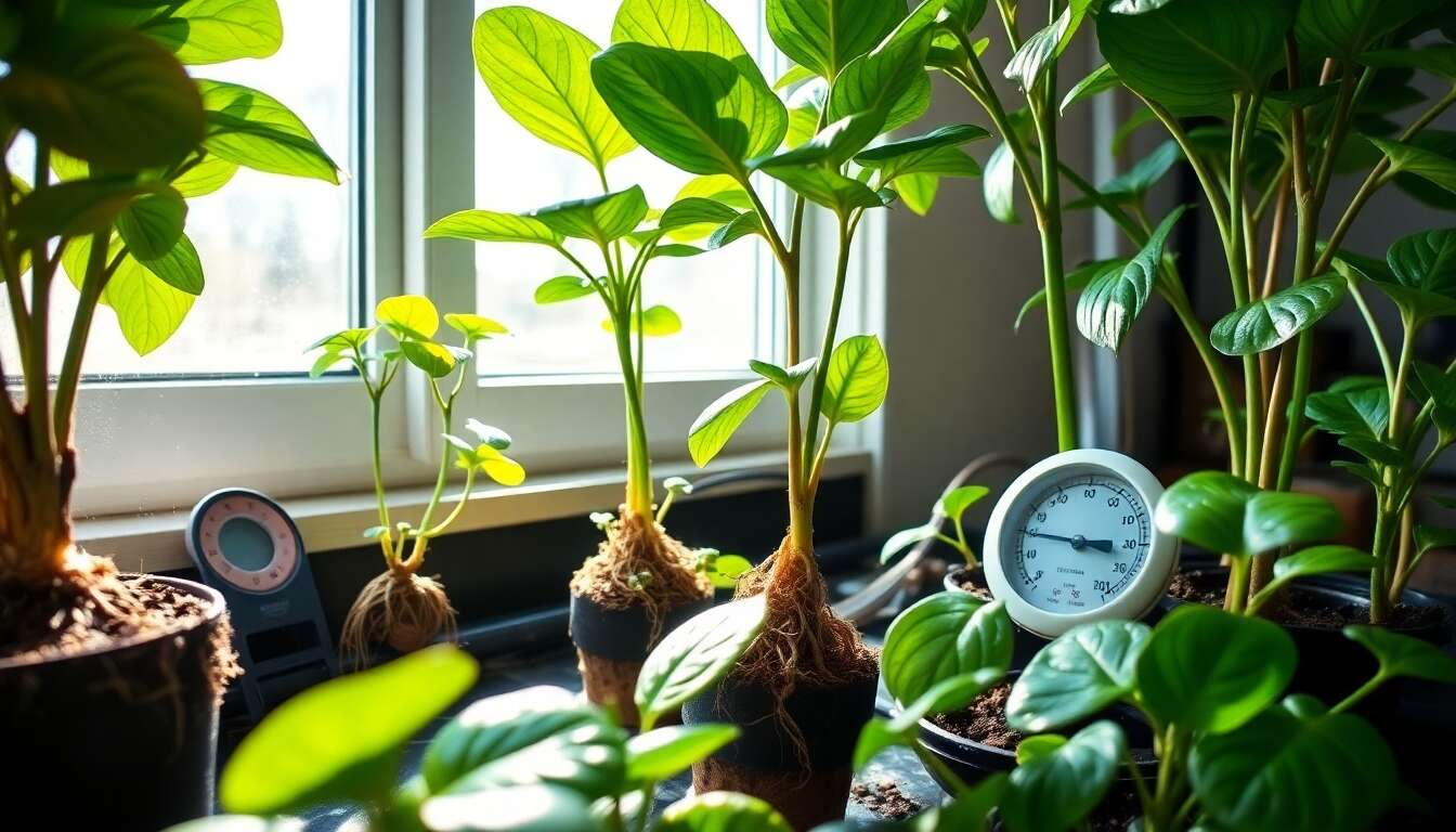 La lumière et l'humidité en bouturage : paramètres cruciaux à maîtriser