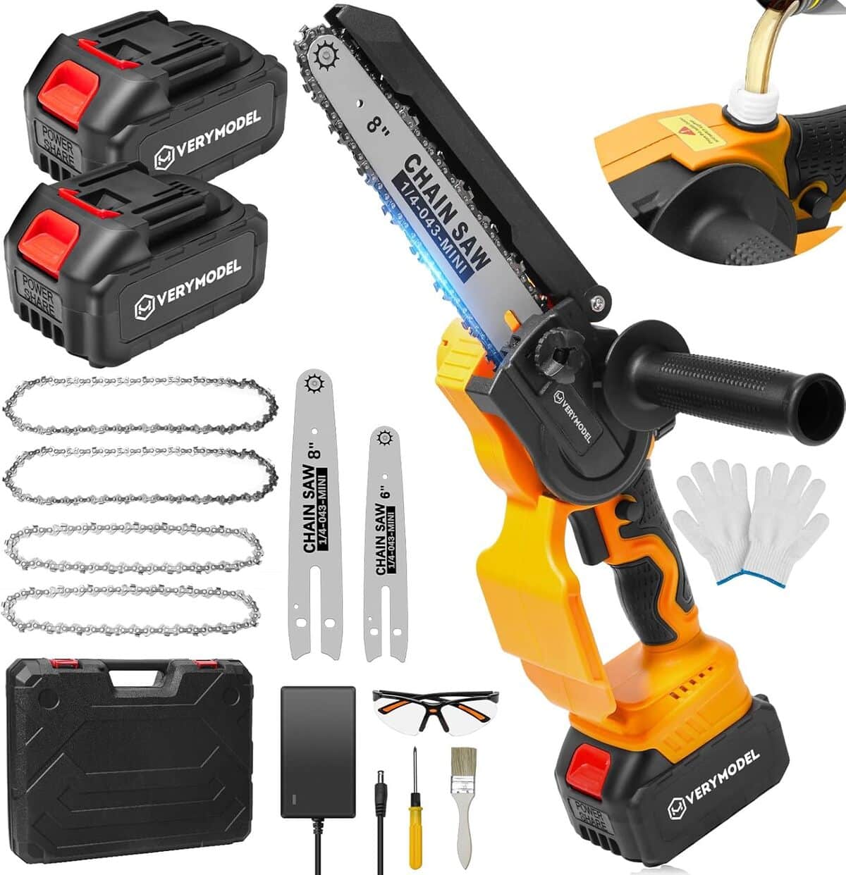 Test de la mini tronçonneuse électrique sans fil VERYMODEL