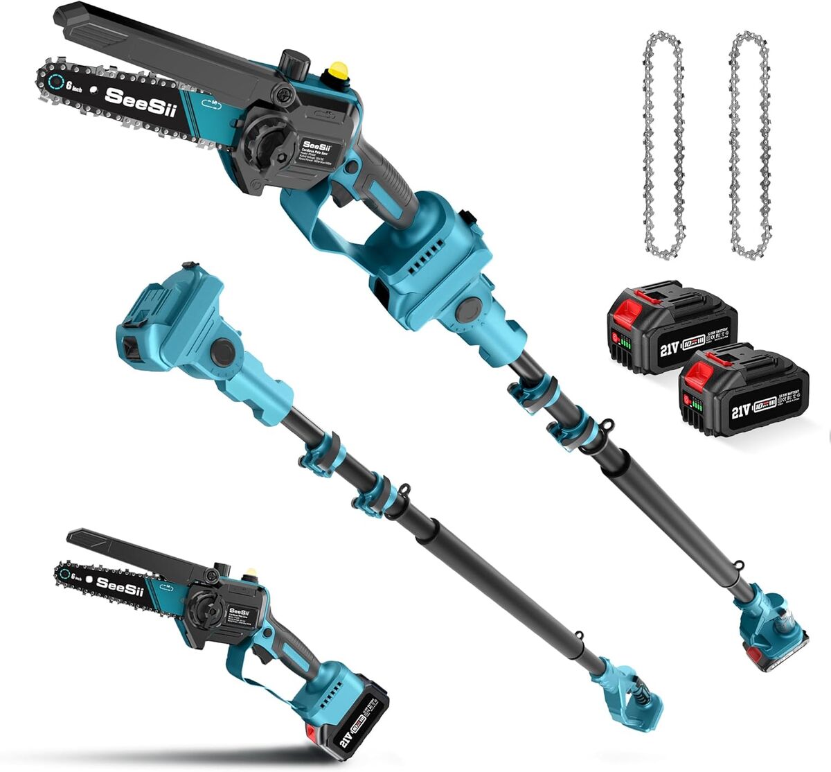 Test tronçonneuse télescopique Seesii 8000mAh