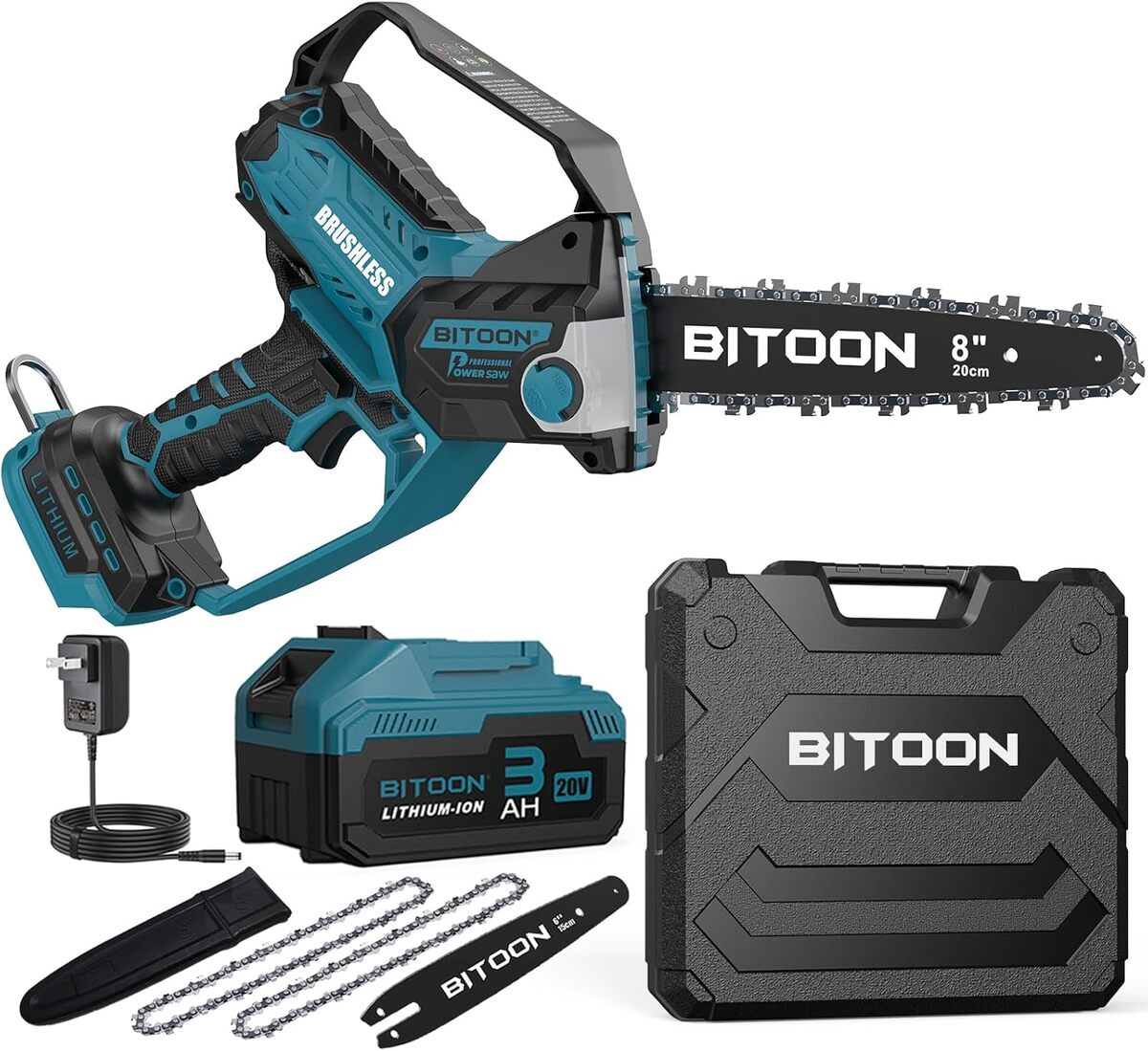 Test de la mini tronçonneuse Bitoon 20, 3 cm sans fil
