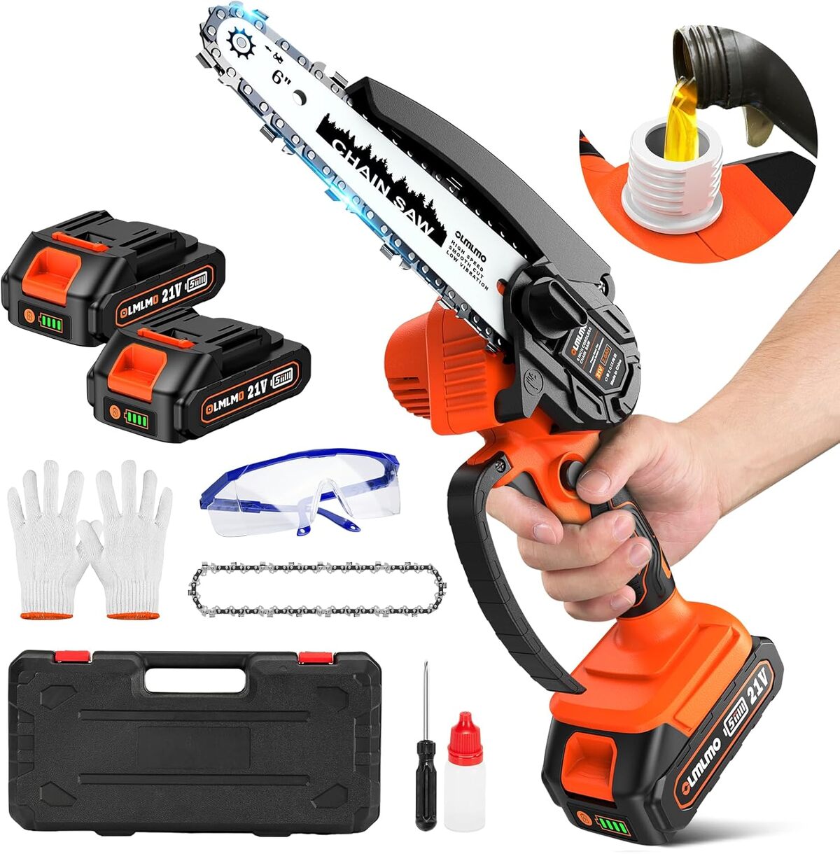 Test de la mini tronçonneuse sans fil 6 pouces 4000 mAh