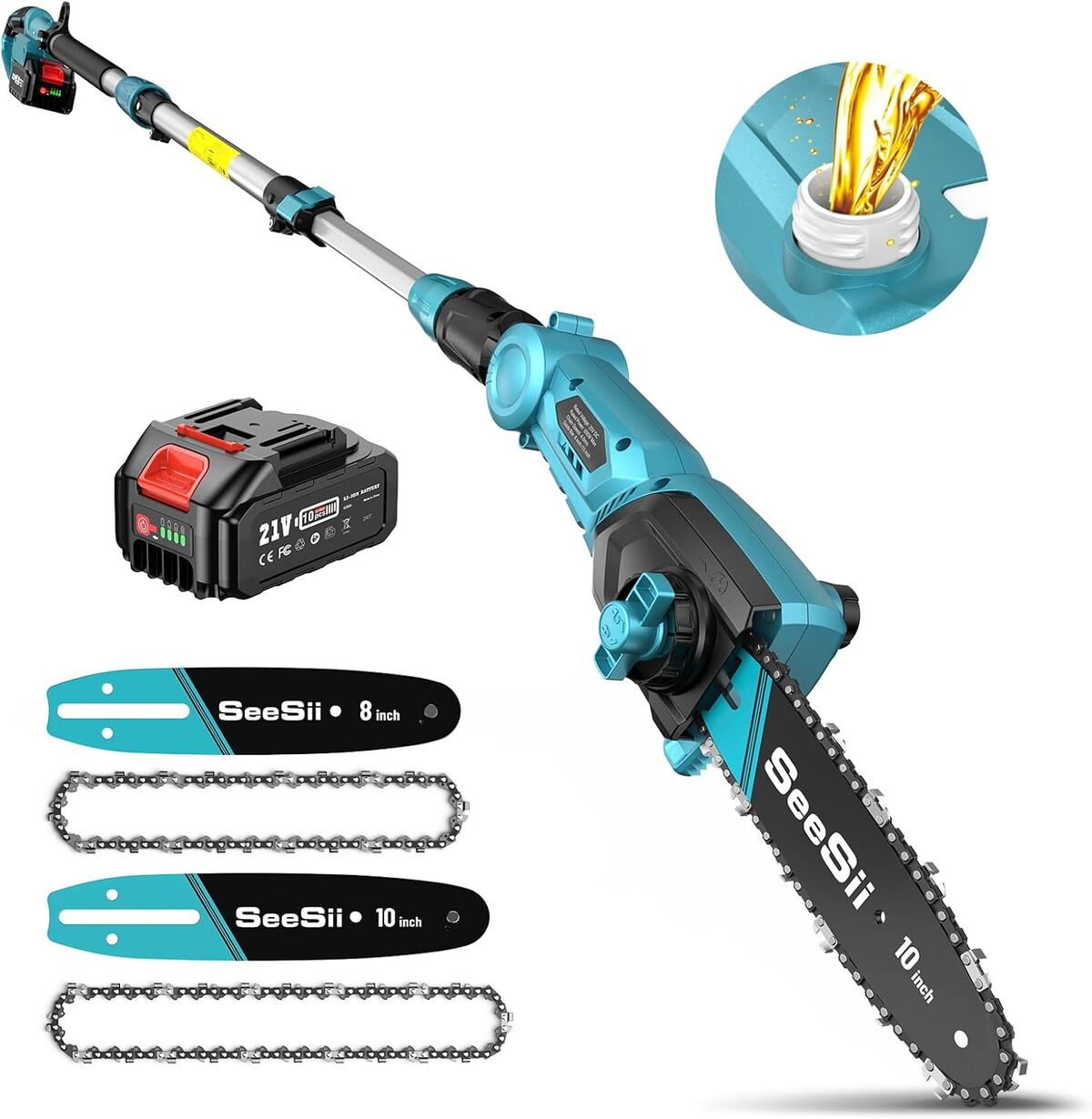 Test Seesii mini tronçonneuse 8&10 pouces à batterie