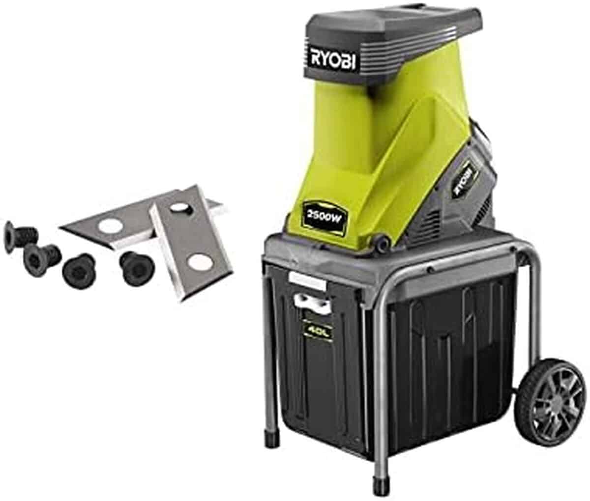 Test : pack broyeur de végétaux Ryobi 2500W RSH2545B avec lames RAC351