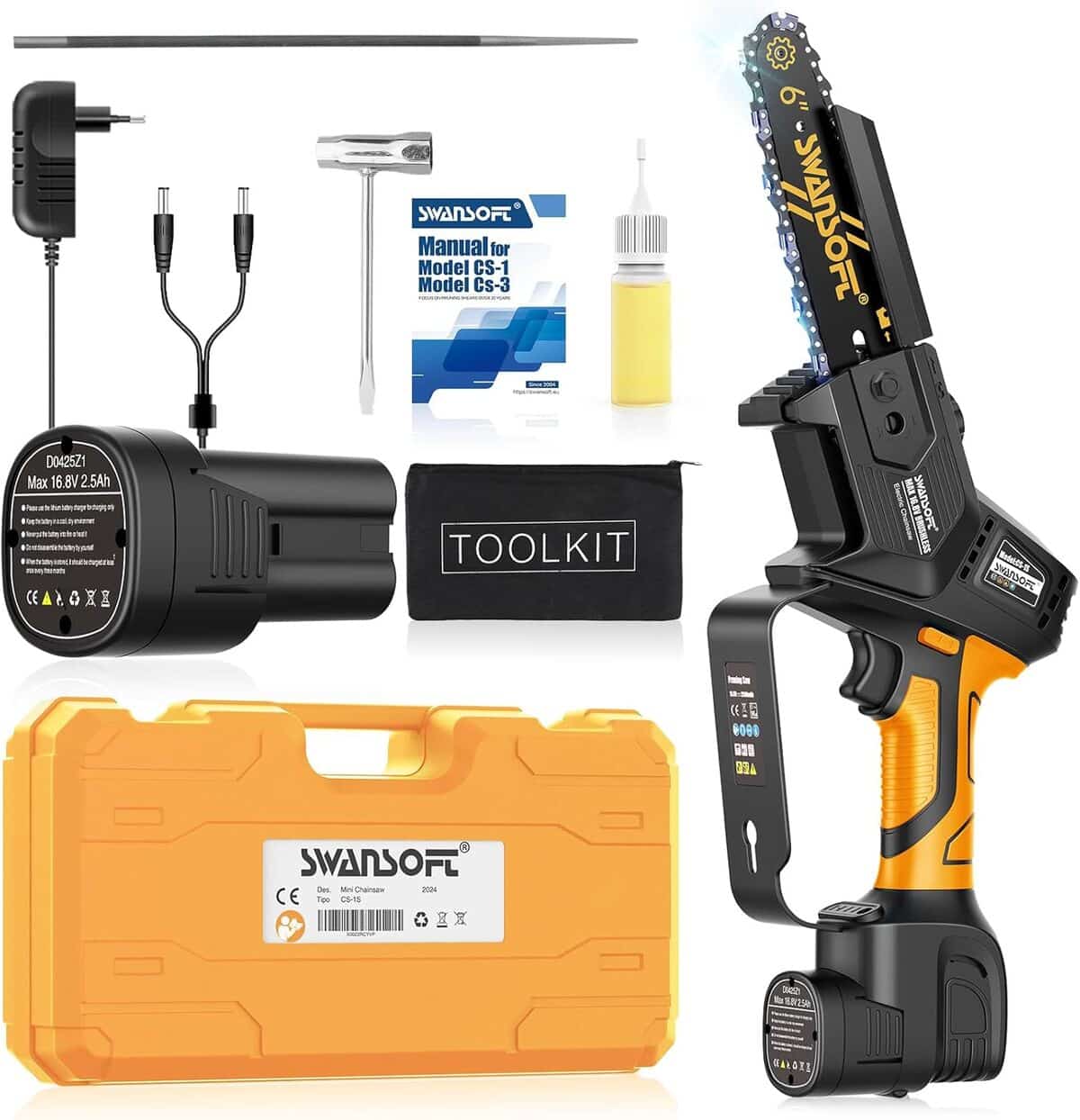 Test : tronçonneuse à batterie SWANSOFT 6'' 500W ultra-sécurisée