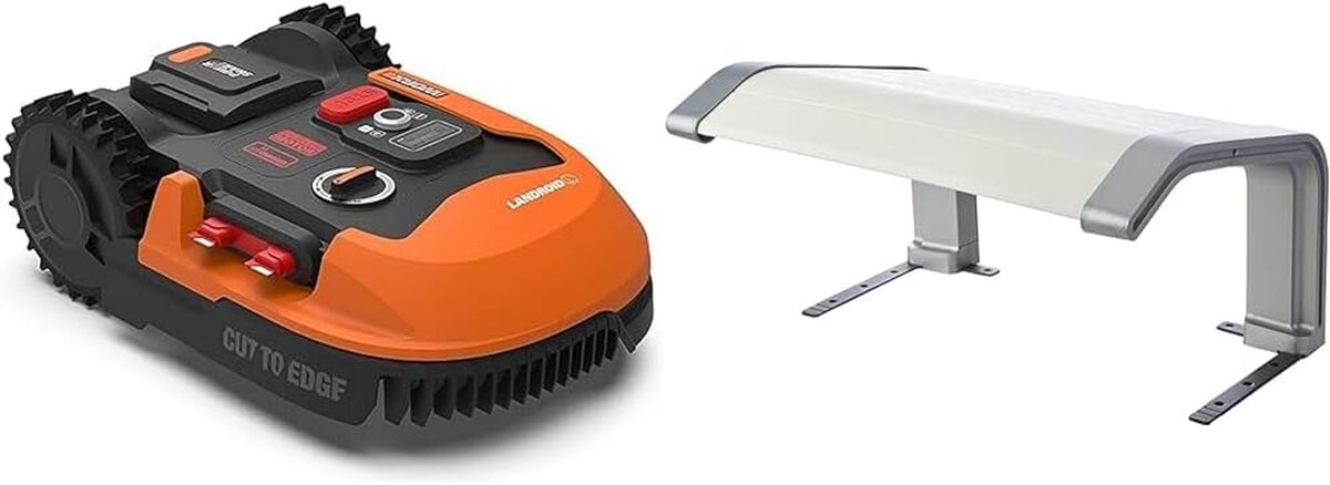 Test : worx landroid WR165E, tondeuse robot connectée avec garage blanc