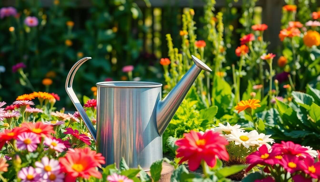 Arrosoir pratique : des fleurs et légumes épanouis en un rien de temps