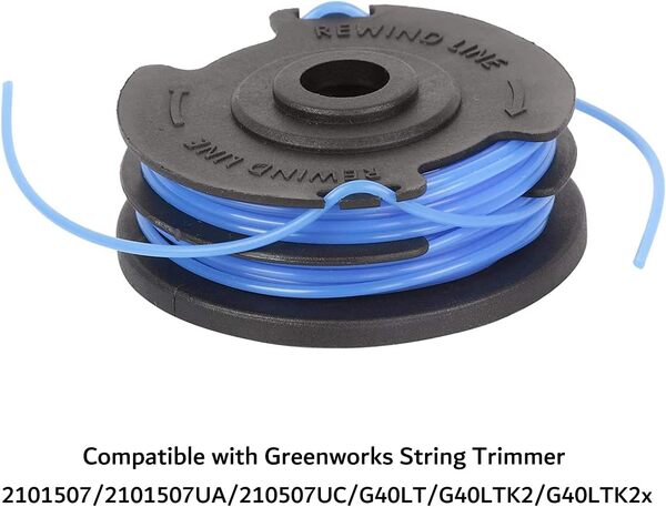 Greenworks Coupe-bordures G40LT avec 3 bobines double fil (Li-Ion 40 V 30cm largeur de coupe 7000 tr/min tĂªte de coupe rotative et inclinable manche aluminium avec batterie 2Ah et chargeur)