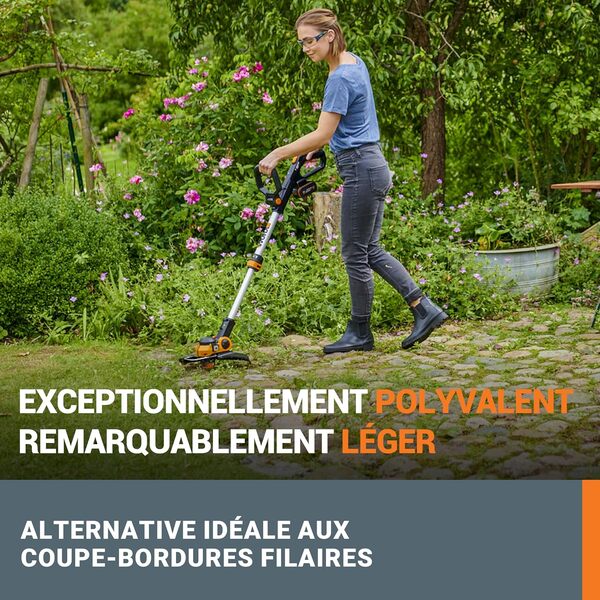 WORX 20V 30cm Battery-Powered Grass Trimmer WG163E (2pc 2.0Ah 20V, WG163E.3)