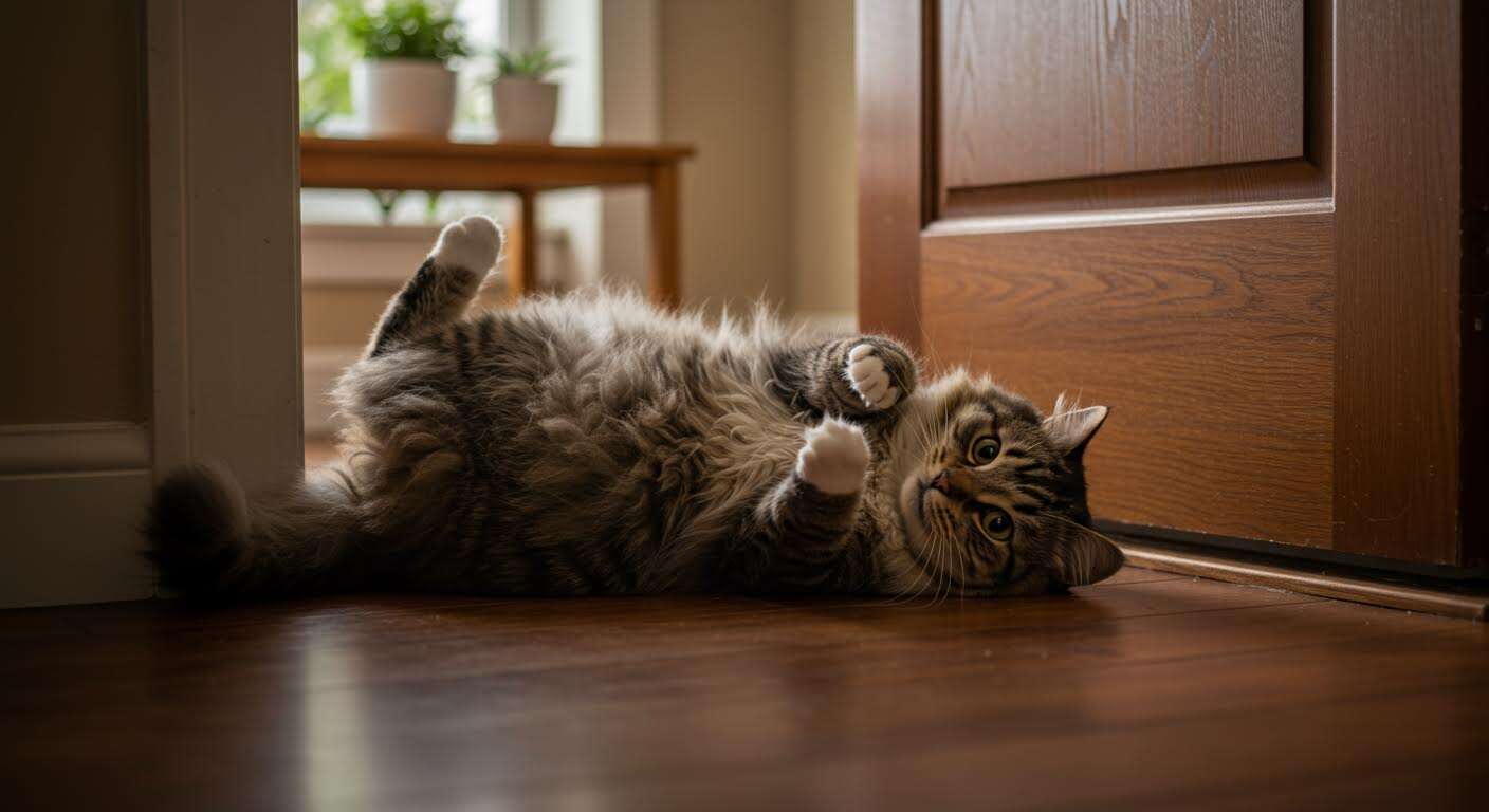 Quand votre chat se roule par terre à votre retour : le vrai sens de ce comportement trop souvent mal compris