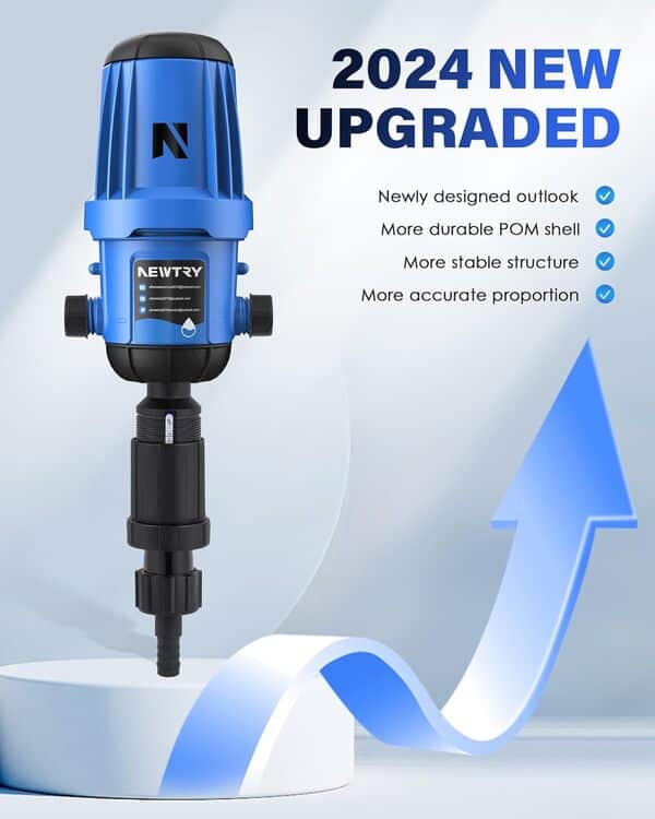 NEWTRY Pompe doseuse Injecteur d'engrais goutte à goutte, réglable de 1 à 10%, doseur de liquide NPT 3/4