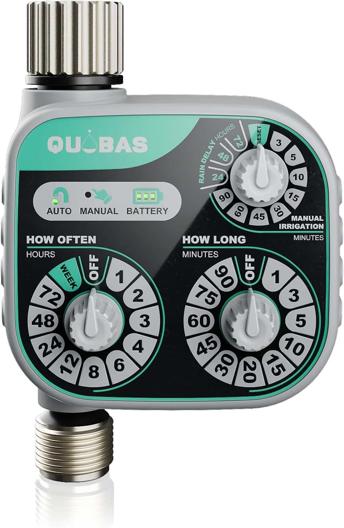 Test du minuteur d'arrosage mécanique Quobas à 3 cadrans