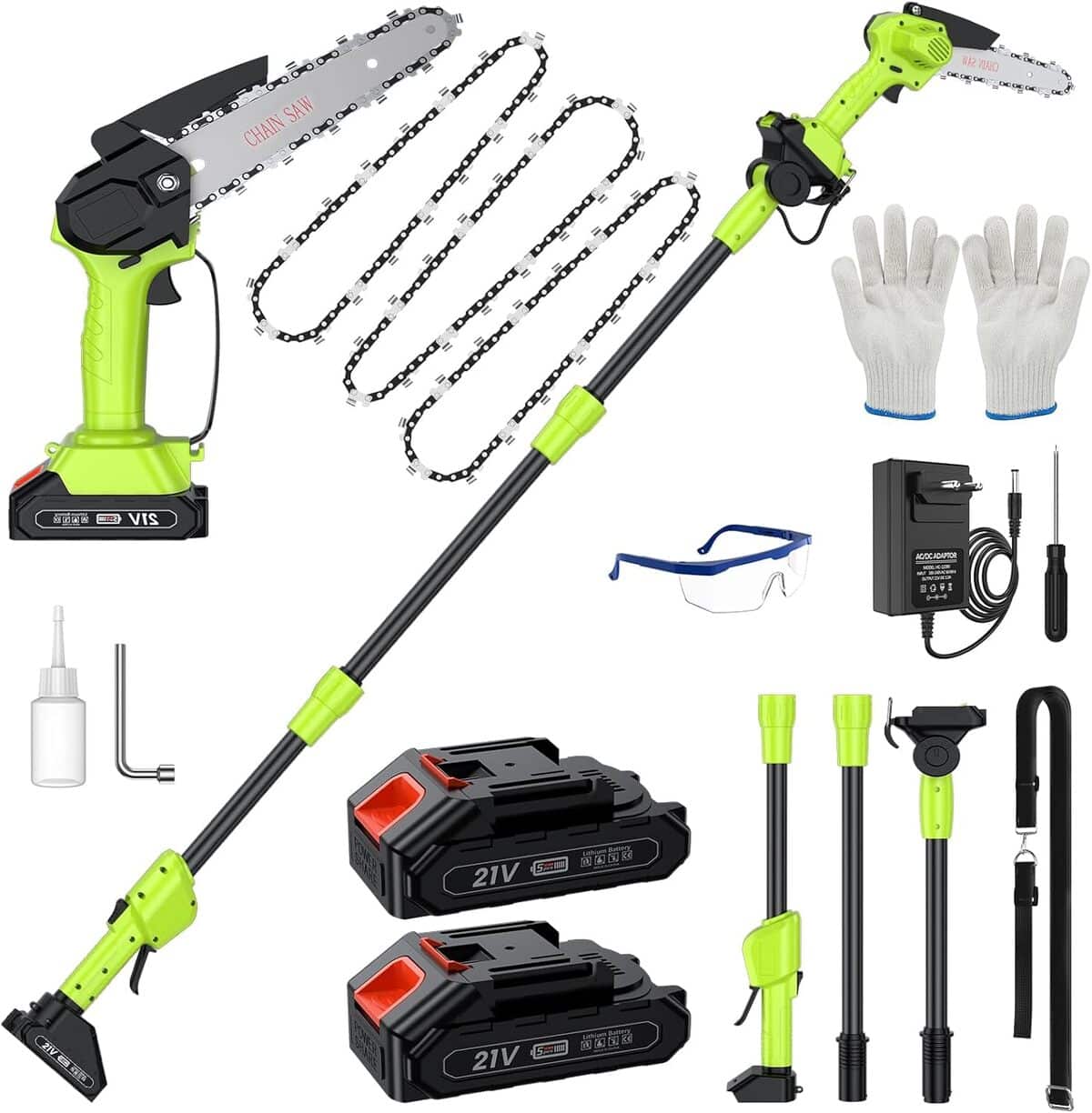 Test : perche élagueuse sans fil 180 cm et mini tronçonneuse électrique 6 pouces