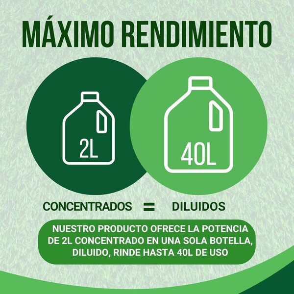 PLANTAWA Pack nettoyant gazon artificiel 2 l + brosse avec manche | Nettoie gazon artificiel et haies | Nettoyage en profondeur et arôme frais | Entretien facile pour jardins et terrasses