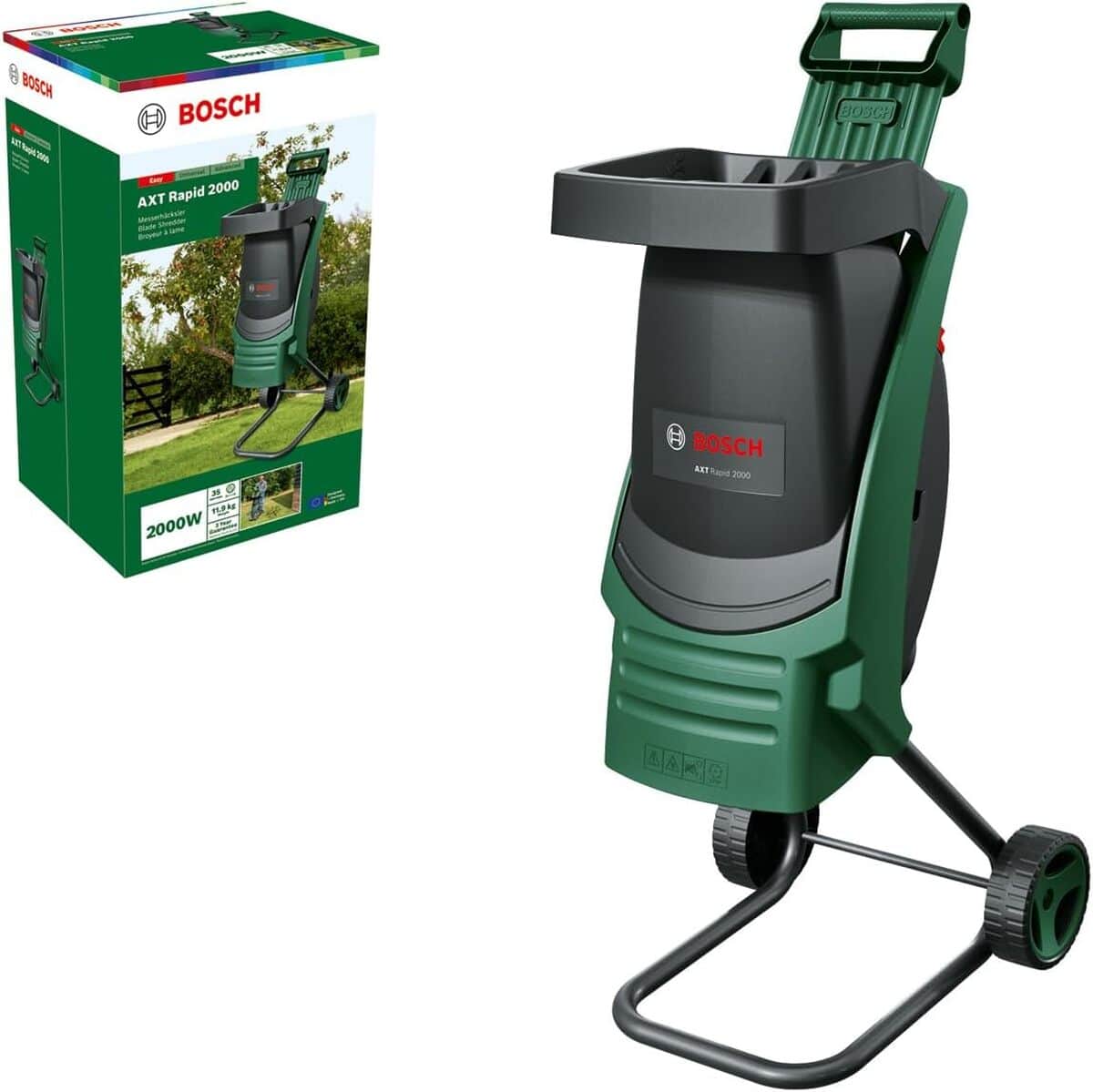 Test : bosch AXT Rapid 2025, broyeur de végétaux puissant