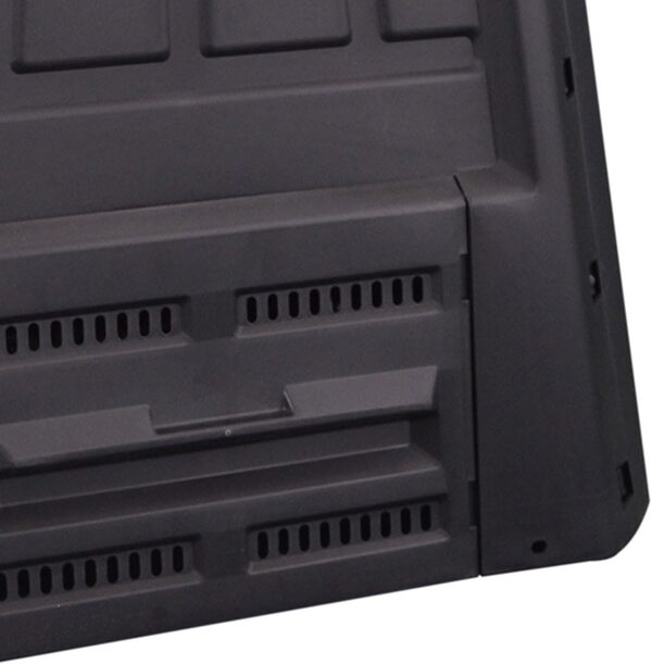 INTEC : Composteur de Jardin 380 L XXL Anthracite. Bac à Compost en Plastique Recyclé Durable avec Aération Optimale pour Déchets. Double Accès Pratique (Couvercle Supérieur et Trappe)