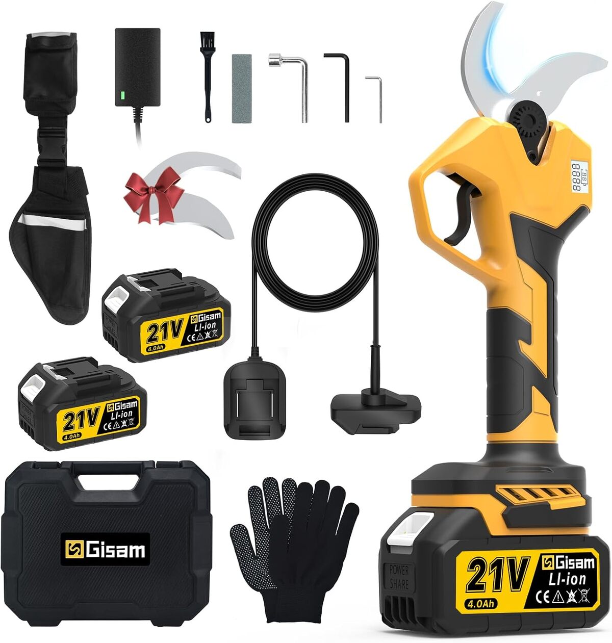 Test du sécateur électrique professionnel Gisam 60MM : performance sans fil et batteries rechargeables