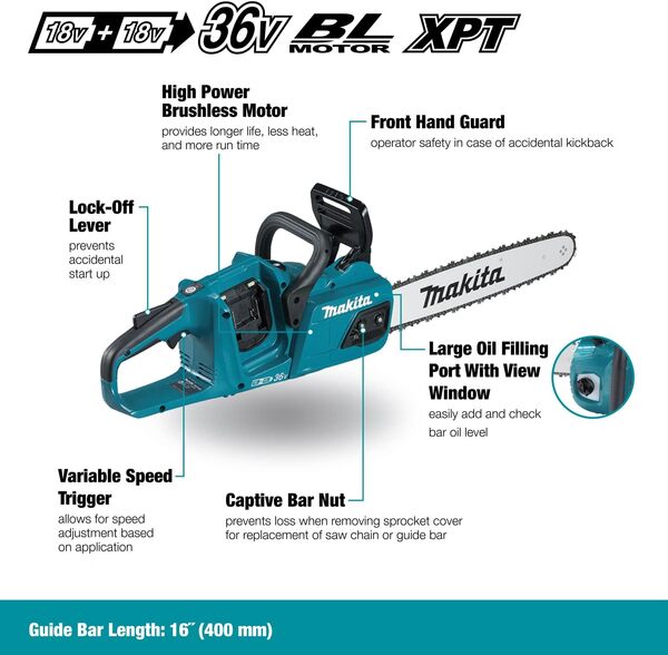 Makita DUC405Z Tronçonneuse 36 V