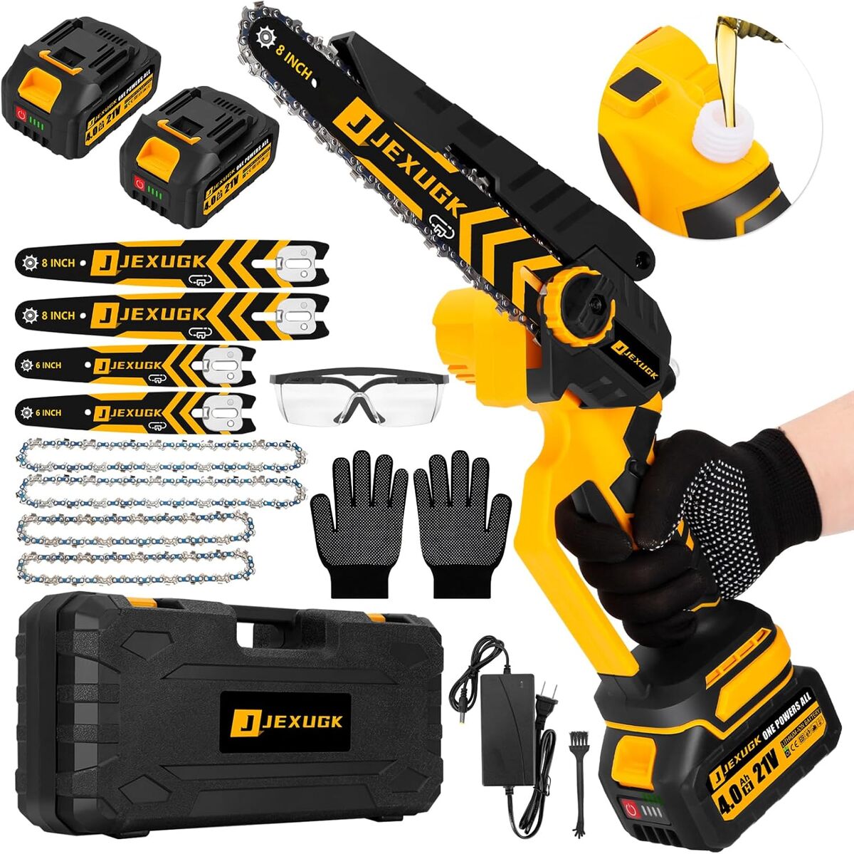 Test de la mini tronçonneuse JEXUGK 8 et 6 pouces