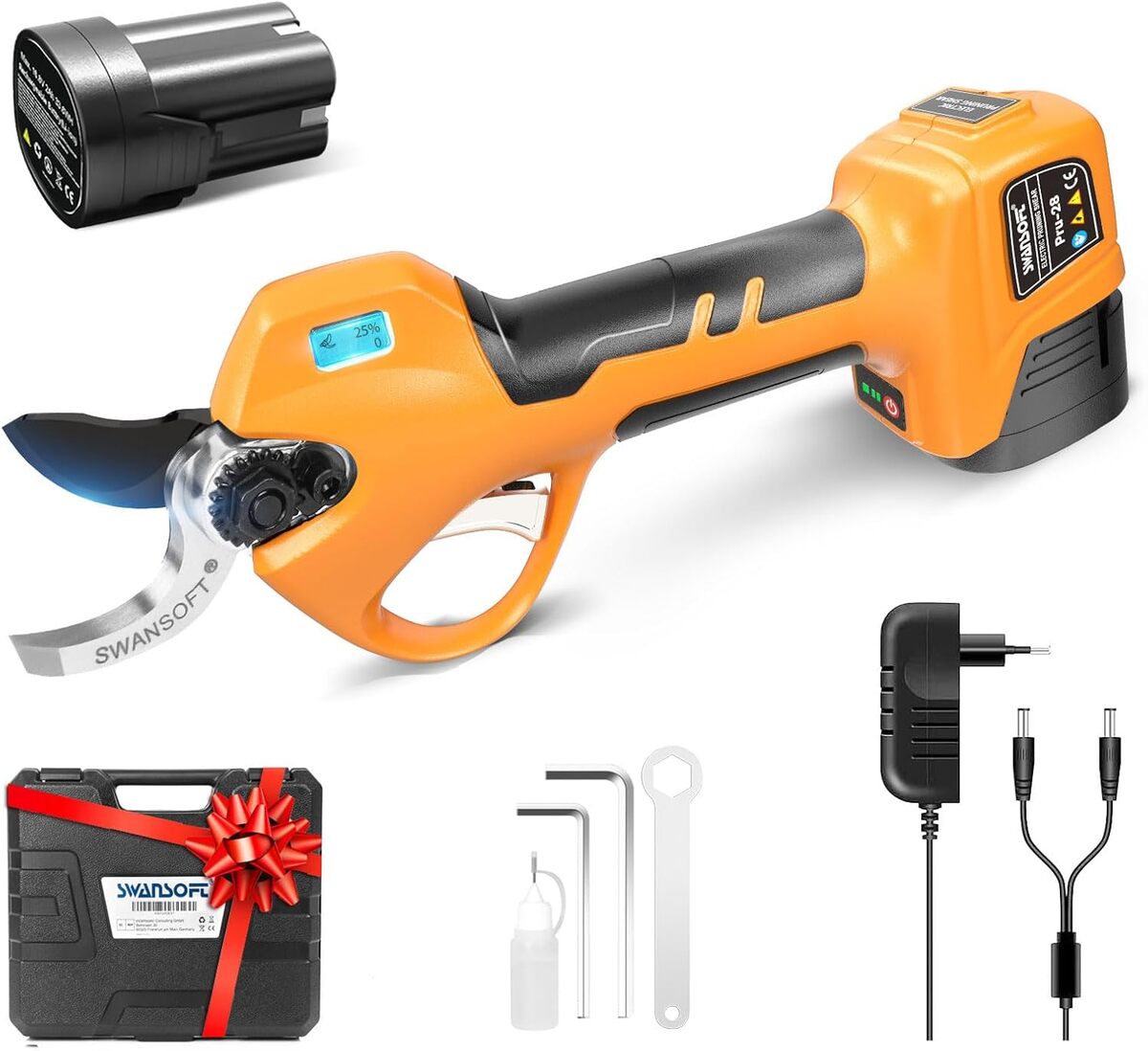 Test du sécateur électrique sans fil Swansoft PRU28 : légèreté et sécurité