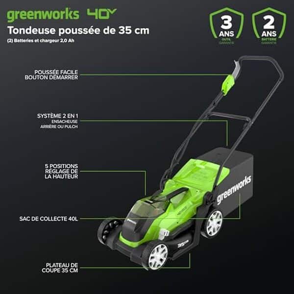 Découvrez les avantages de la tondeuse sans fil Greenworks 40V pour entretenir vos pelouses jusqu'à 400 m² : efficacité, autonomie et praticité pour un jardin toujours impeccable.