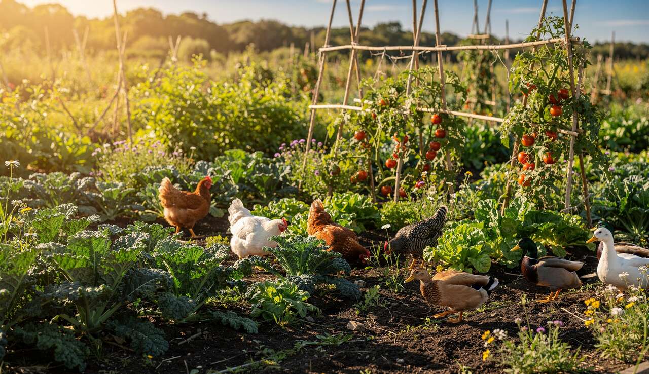 Pourquoi associer poules et canards au potager