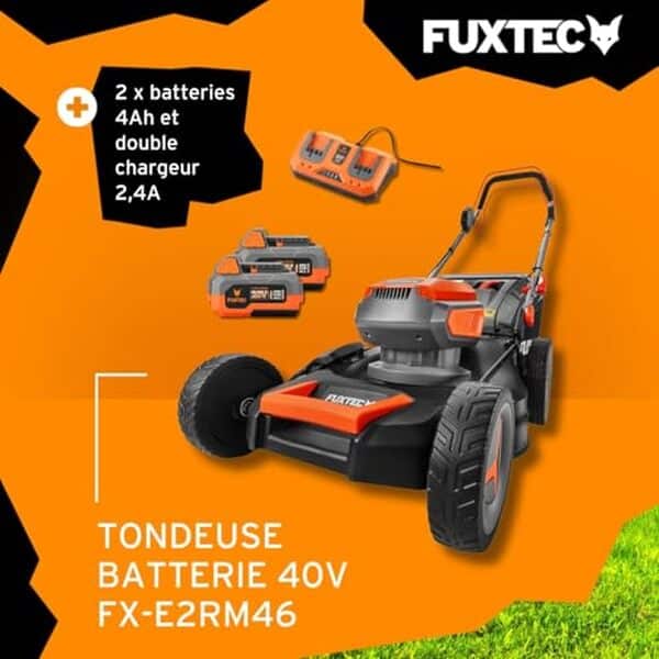 Découvrez l'innovation avec notre test de la tondeuse sans fil FUXTEC 40V E2RM46 : un aperçu de sa puissance inégalée et de sa polyvalence d'utilisation pour votre jardin