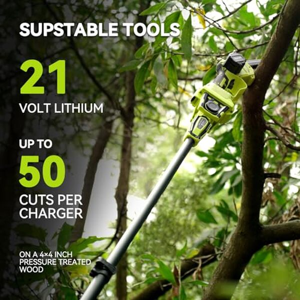 Découvrez notre test approfondi de l'élagueuse sans fil 2 en 1 avec perche de 6 pouces et batterie de 8000 mAh pour un entretien de jardin optimal