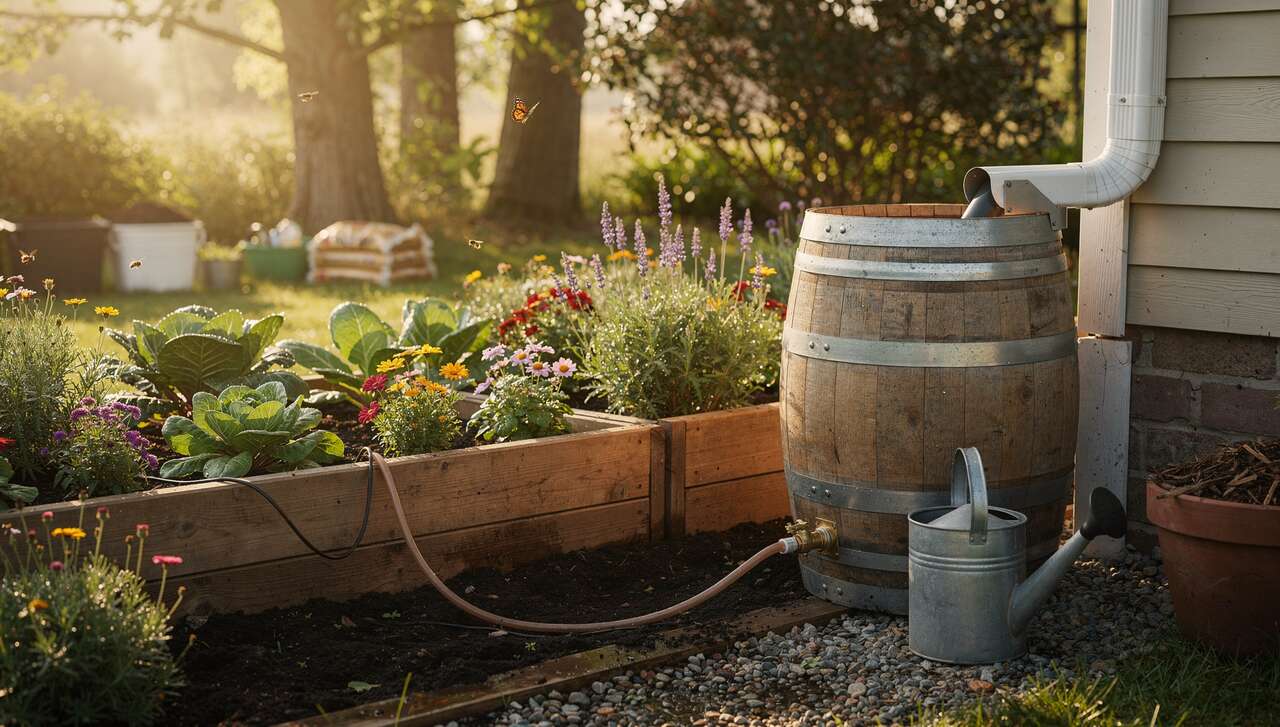 Arroser &agrave; l'eau de pluie
