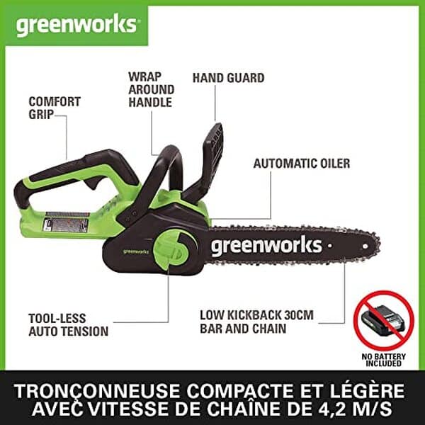 Découvrez notre test de la tronçonneuse Greenworks G40CS30II 12 pouces : performance, efficacité et innovations sans fil.