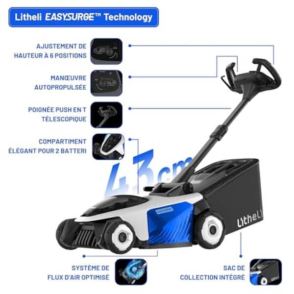 Découvrez notre test complet de la tondeuse sans fil Litheli Easysurge 43cm : évaluation des performances, de l'autonomie et des avantages pour un entretien de pelouse simplifié et efficace.
