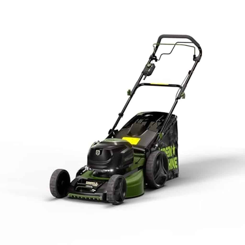 Test de la tondeuse Green Machine 62V 51cm à propulsion automatique