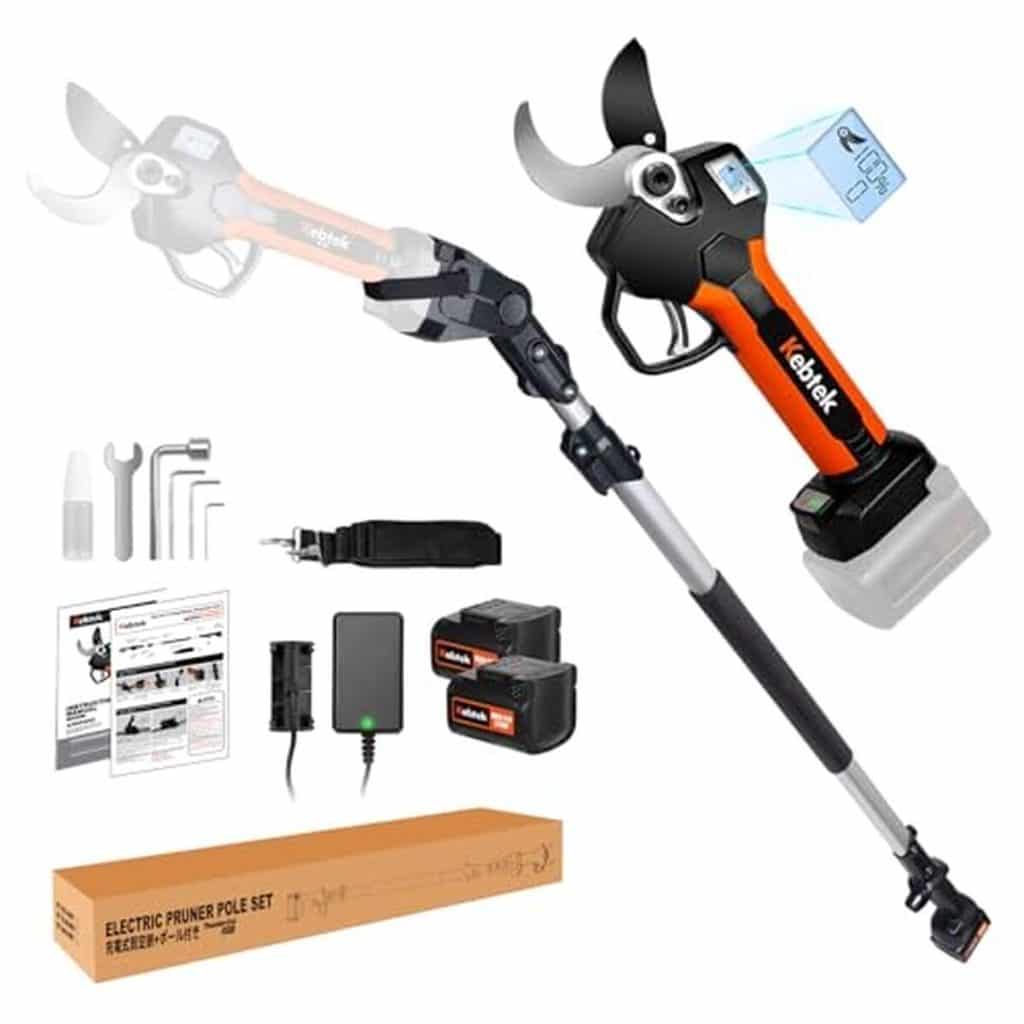 Test du sécateur électrique Kebtek 2 en 1 avec perche télescopique