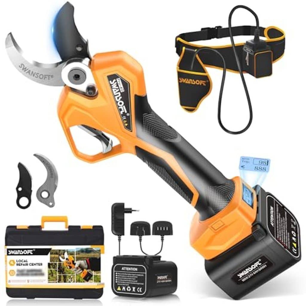 Test du sécateur électrique Swansoft PRU40 : performance et autonomie au jardin