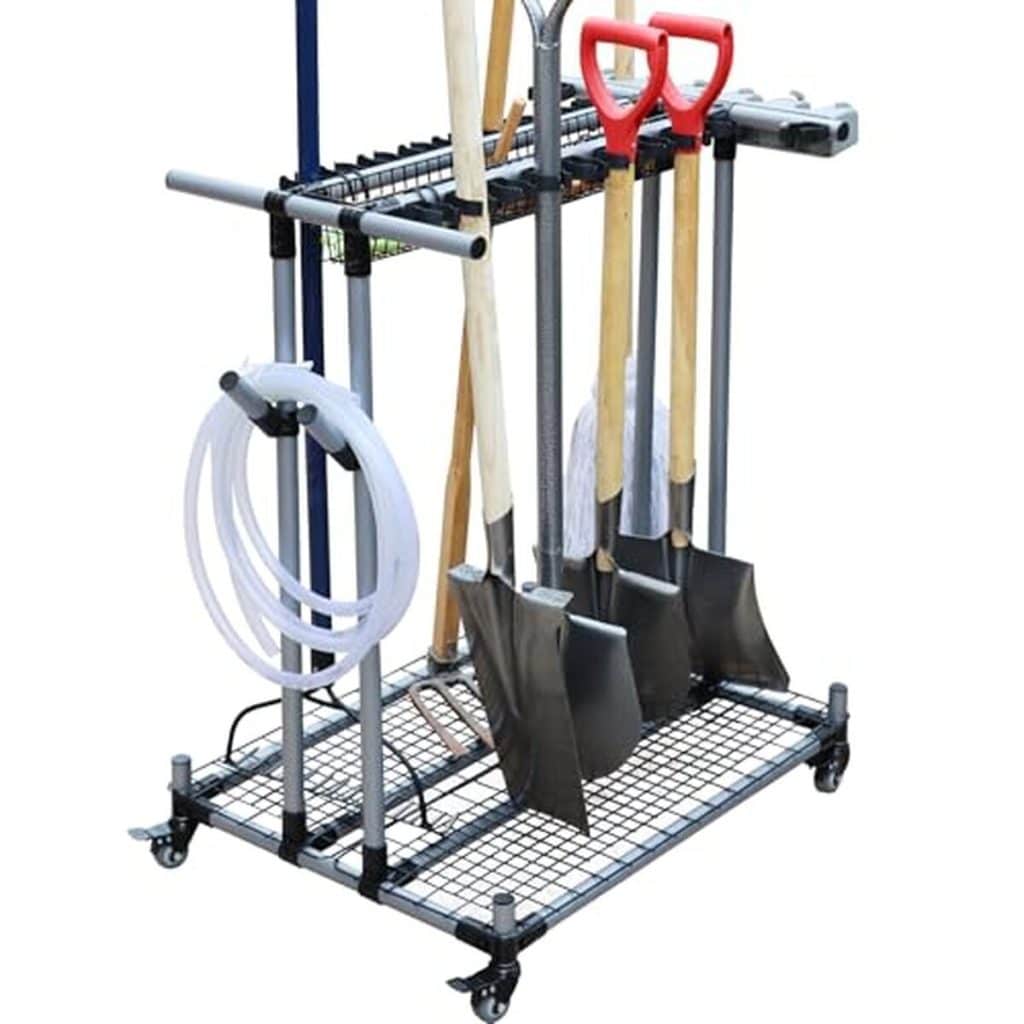 Test rangement outils jardin QTJH : chariot de matériel roulant et silencieux