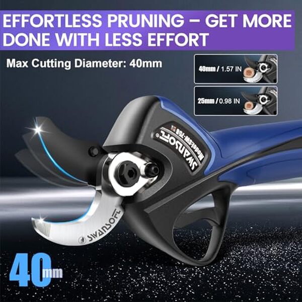 Découvrez notre test complet du sécateur électrique SWANSOFT 40mm 21V et ses performances exceptionnelles pour un jardinage précis et puissant.