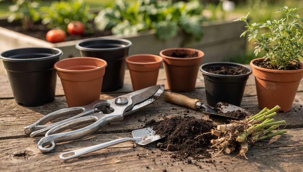 Préparation des outils pour le bouturage