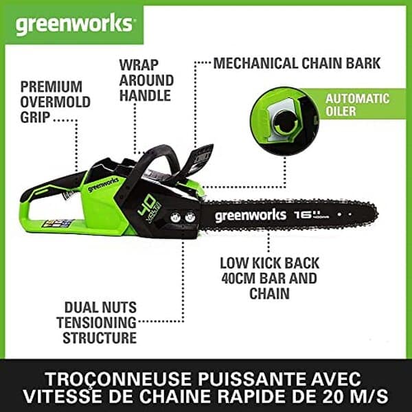 Découvrez notre test détaillé de la tronçonneuse sans fil Greenworks GD40CS18K2X : performances, autonomie batterie et avis des utilisateurs pour faire le bon choix. 