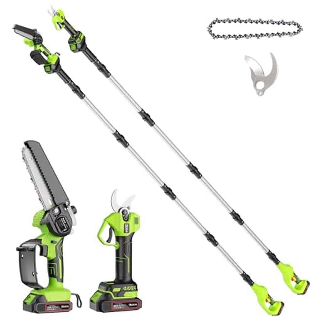 Test de la mini tronçonneuse AOKIA 6 pouces avec perche et sécateur électrique