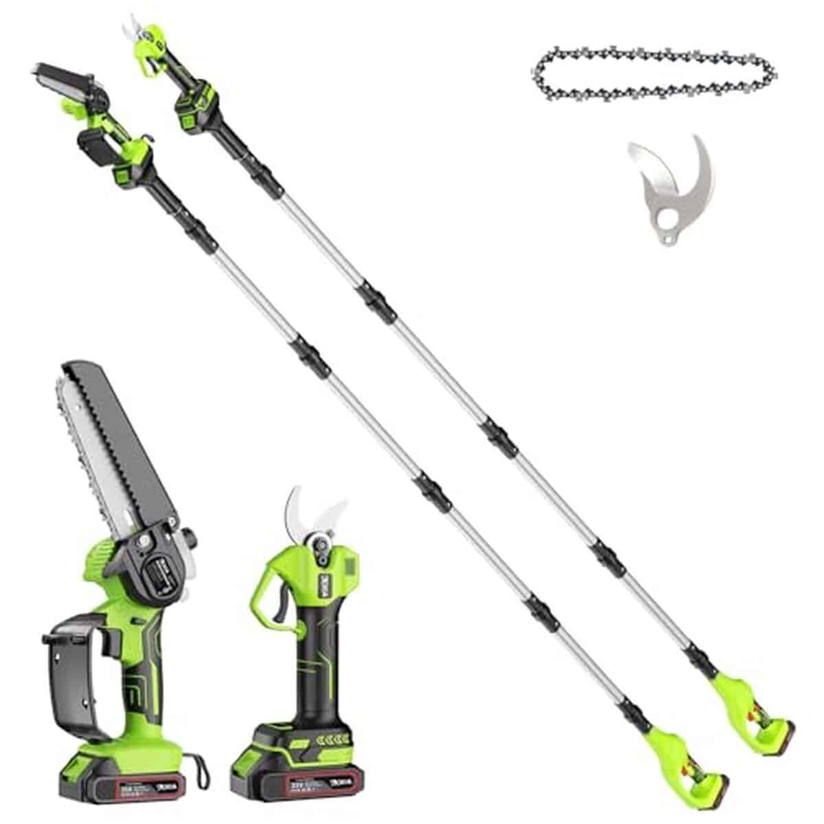 Test de la mini tronçonneuse AOKIA 6 pouces avec perche et sécateur électrique