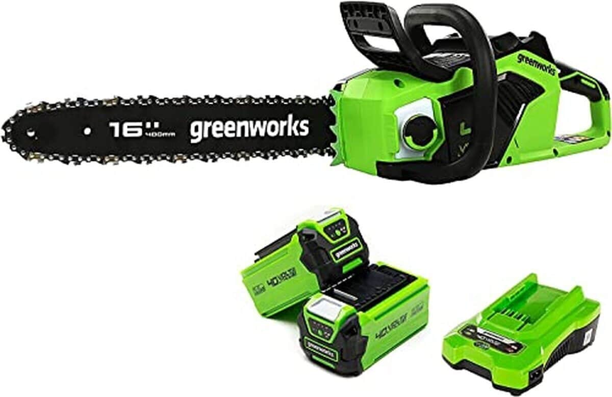 Test de la tronçonneuse Greenworks GD40CS18K2X à batterie 40V