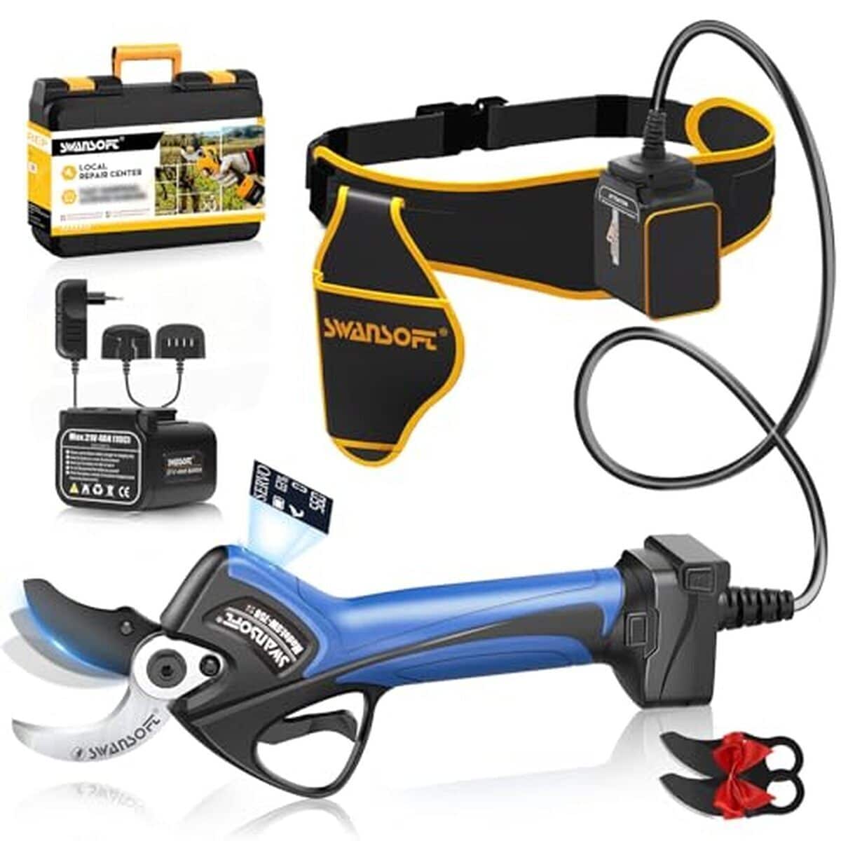 Test du sécateur électrique SWANSOFT 40mm 21V : puissance et précision jardinage