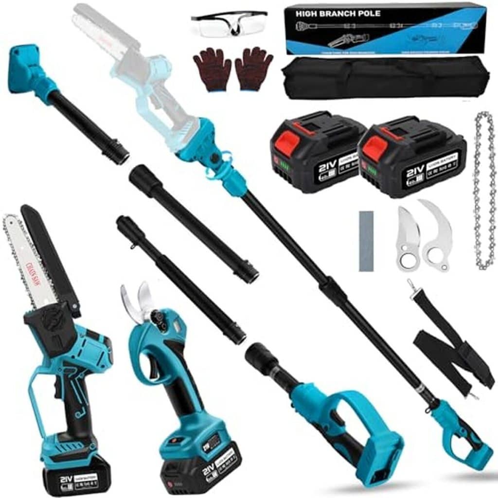 Test : perche élagueuse 4 en 1 avec mini tronçonneuse sans fil